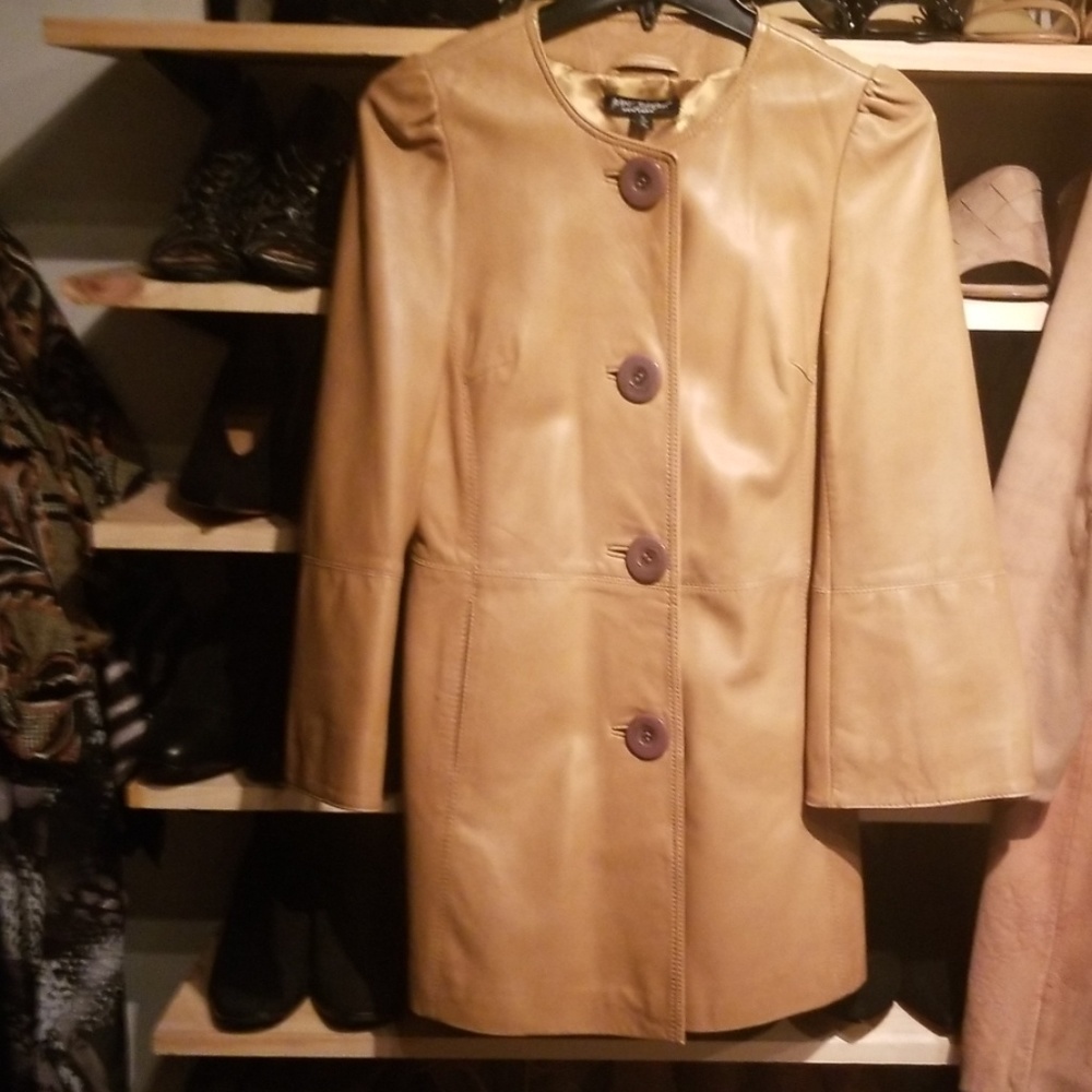 Leather 3 quarter coat Rare find!